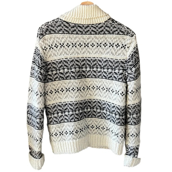 Gap Women’s Sz L Cowichan FairIsle Wool Alpaca Blend Zip Up Sweater Jacket - Picture 9 of 10